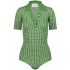 Green knitted Bodysuit with jacquard planes pattern