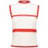 Cream fine knit sleeveless Top with red contrasts