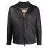 Zip fastening black leather Jacket