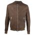 Brown perforated Bomber Jacket