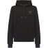 Black embroidered logo drawstring hoodie