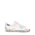 White Superstar Sneakers with silver contrasting detail