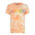 Multicolored tie-dye print and logo T-shirt