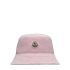 Cappello bucket in bouclé rosa con logo