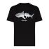T-shirt nera con stampa grafica Shark
