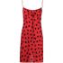 Red heart print empire-line mini-dress