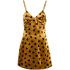 Gold heart print empire-line mini-dress