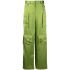 Pantaloni cargo verdi con gamba ampia