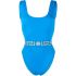 Greca blue sleeveless One-piece Swimsuit