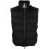 Black padded waistcoat with buckle at neck