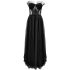 Long black tulle bustier dress