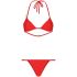 Red bikini set with logo butterfly neckline