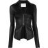 Black leather shirt with zipper