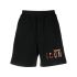 Black sweatpants shorts with logo print