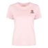 Pink short-sleeved T-shirt with embroidery