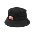 Black bucket hat with logo patch