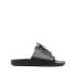 Black lace-up slides sandals
