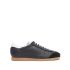 Black leather trainers with suede toe