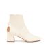 Cream ankle boots with square toe
