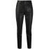 Black slim mid-rise leather trousers