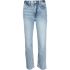 Light blue high-waisted straight jeans Porter
