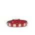 Red leather bracelet embellished with Rockstud