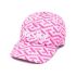 Pink baseball cap with Greek print