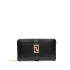 Black wallet with gold Greek buckle