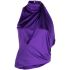 Purple top with draped scoop neckline