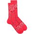 Red socks with bandana print