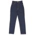 Blue high-waisted denim jeans