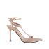 Jackie sandals in nude fabric with ankle strap