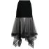 Black asymmetrical midi skirt