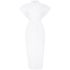 White chemisier midi dress with short sleeves