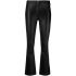 Black crop trousers with leather effect