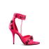 Fuchsia Cagole sandals with stiletto heel and studs