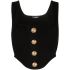 Black corset-style knit top