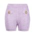 Lilac knitted shorts with monogram