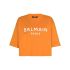 Orange short-sleeved T-shirt with logo print