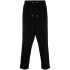Black crop pants with low crotch and drawstring waistband