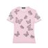 Pink Tulle T-shirt With Butterfly Embroidery