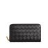 Black woven wallet with zip