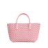 Pink woven Cabat mini tote bag with detachable shoulder strap