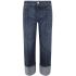 Blue crop jeans with turn-ups