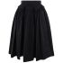 Black ruched nylon midi skirt