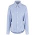 Light blue shirt with white stripes in poplin with balloon effect