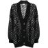 Black perforated cardigan with sequins