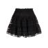 Black floral lace mini skirt