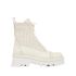 Owena white boots with fabric inserts