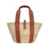 Sense medium beige basket bag with brown handles